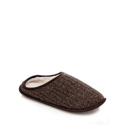 RJR.John Rocha Dark chocolate knitted mule slippers